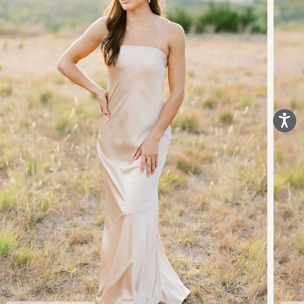 Revelry Leo Satin Strapless Dress